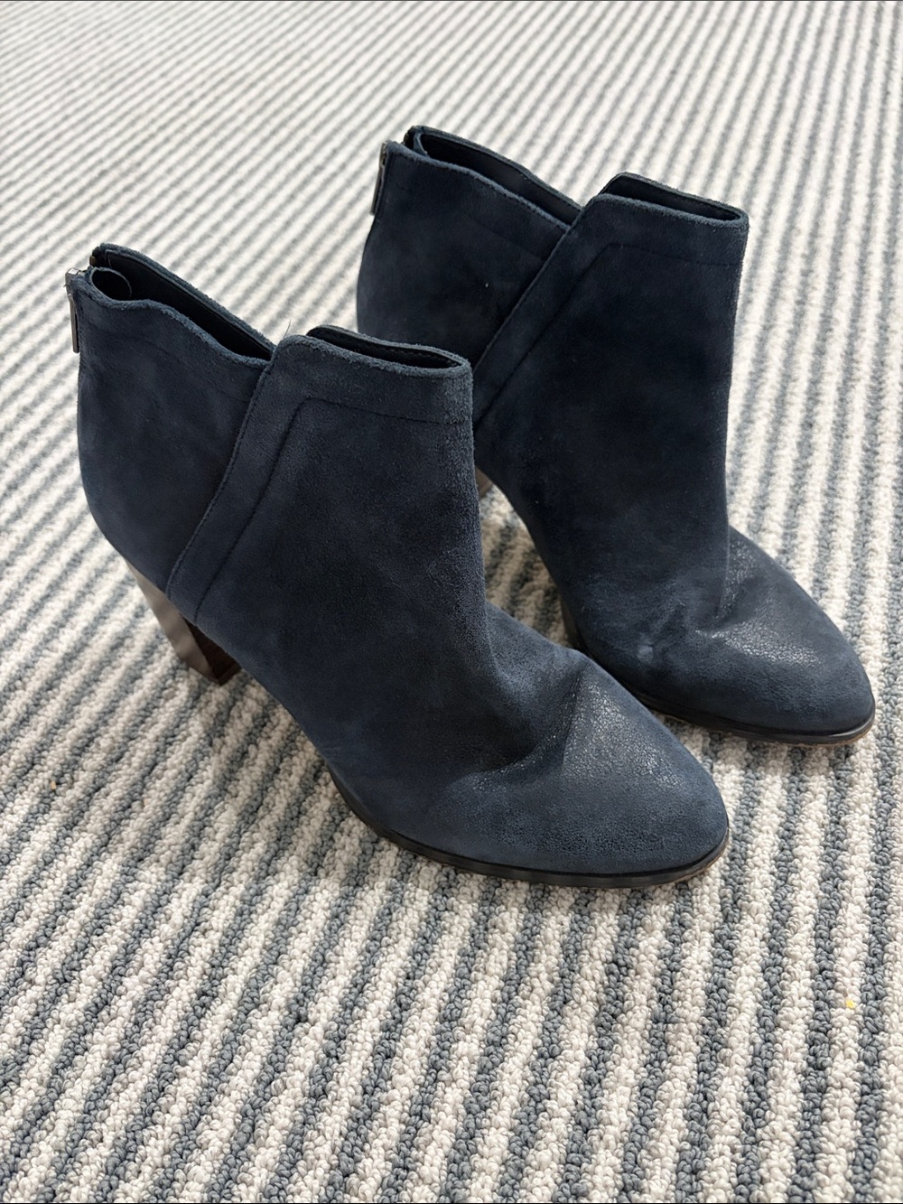 Lord & Taylor Navy Suede Ankle Booties